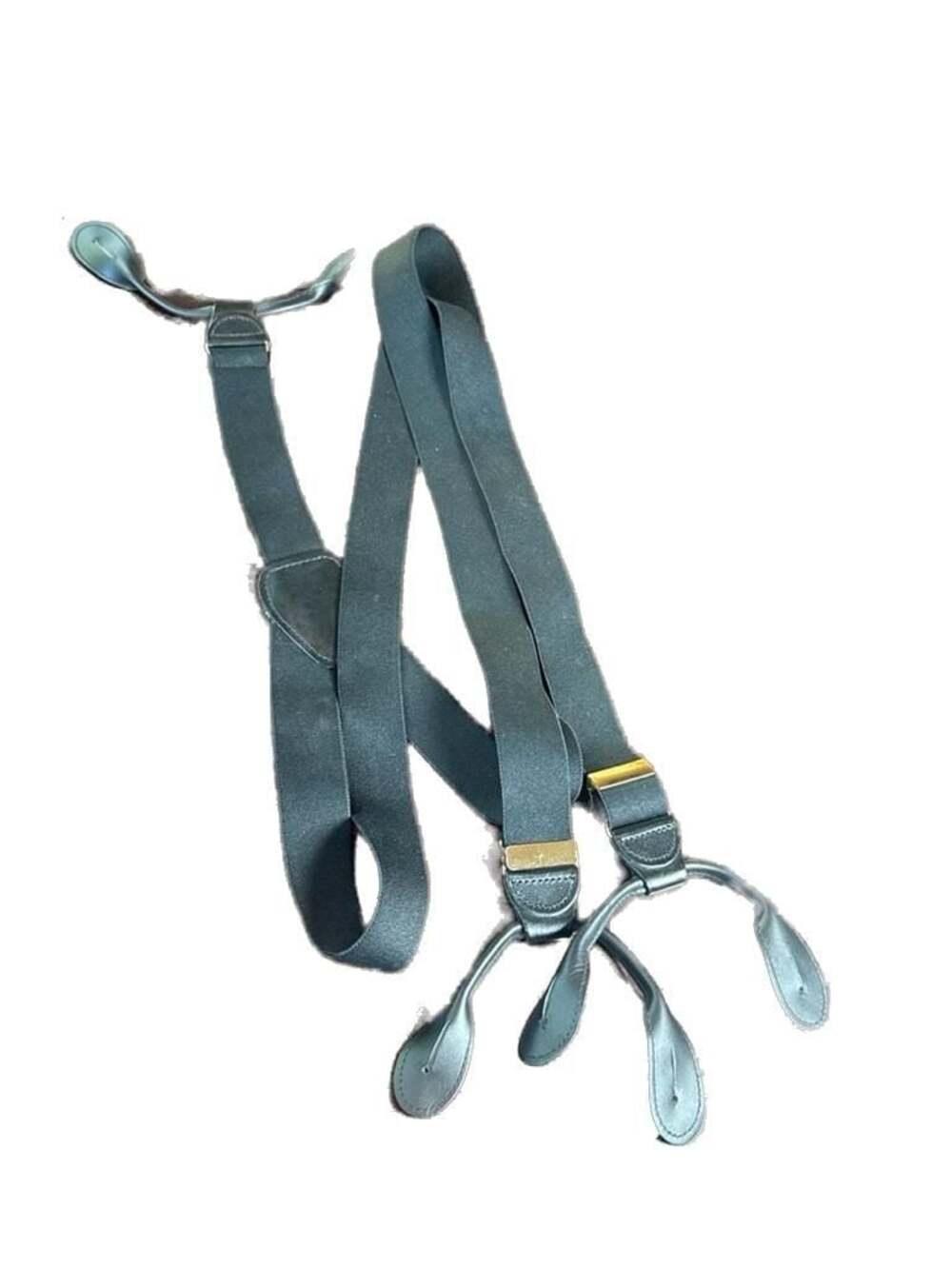 Men's Classic Y-Back Button-End Elastic Suspenders Braces Gold-Tone Hardware